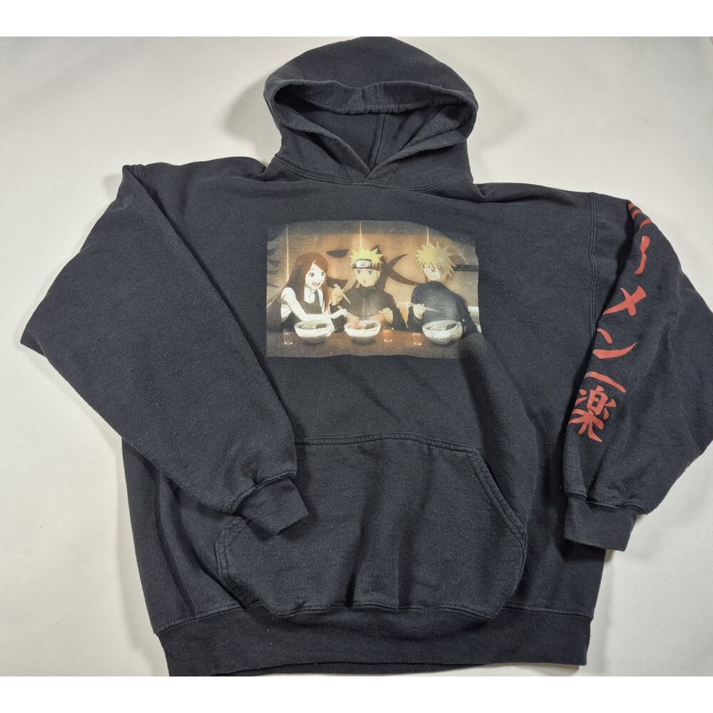 Vintage Naruto Shippuden Hoodie Mens Med Pullover Graphic Anime Sweatshirt